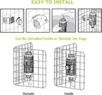 Top fill lid mechanism of the Kassiva hanging cage kettle feeder showing easy refill access.