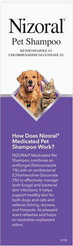 Nizoral Ketoconazole Pet Shampoo for Dogs and Cats, 16 Oz, 1% Ketoconazole, 2% Chlorhexidine Gluconate, Antifungal, Antimicrobial Support, Skin Health, Odor Control, Dog Itching Skin Relief Shampoo - Image 9