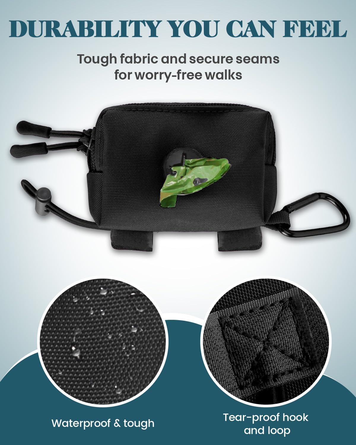 PawistaPal premium waterproof fabric pet pouch under water droplets testing