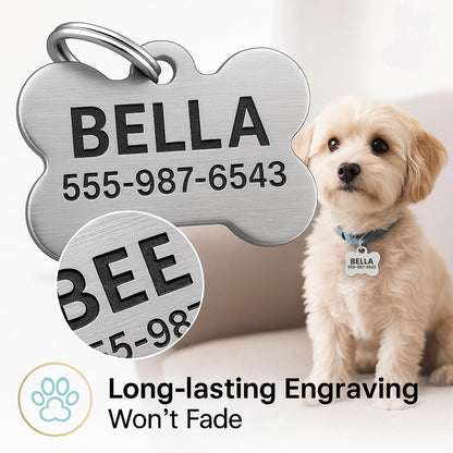 Premium weather-resistant custom pet safety tag imported from the USA