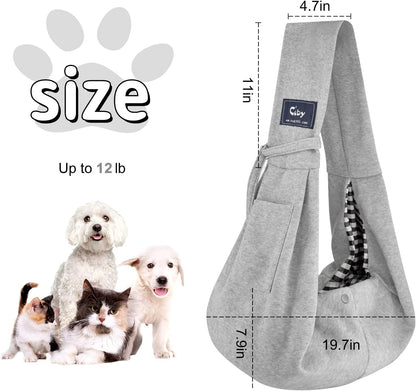 Close up of safety hook on pet sling