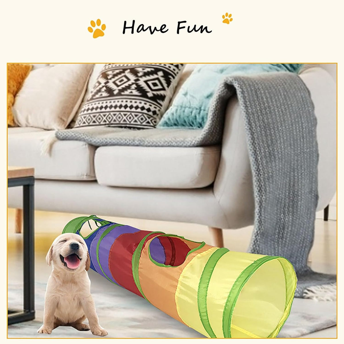 Full length side angle of the spring steel pop up pet play structure