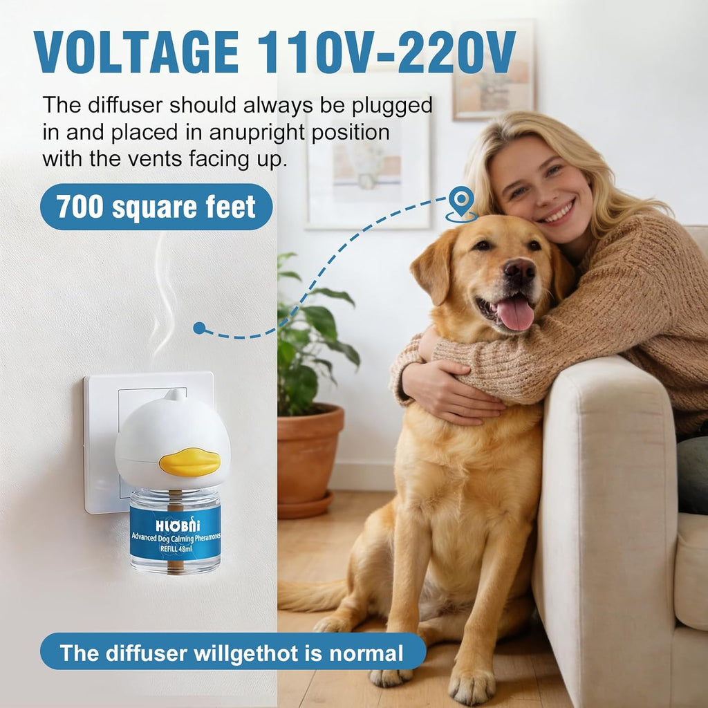 Blue dual pheromone plug in diffuser for pet stress management