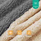 Beige calming sherpa throw for small dogs and cats spread on couch