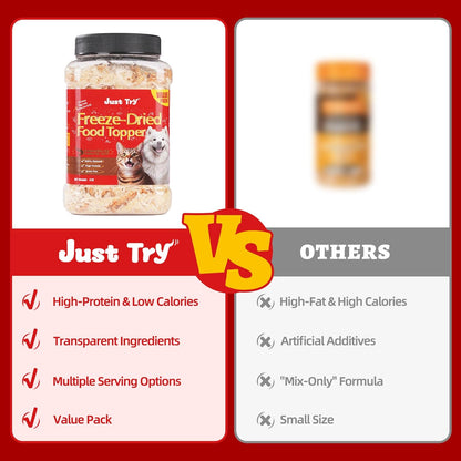Premium high protein cat and dog food supplement packaging