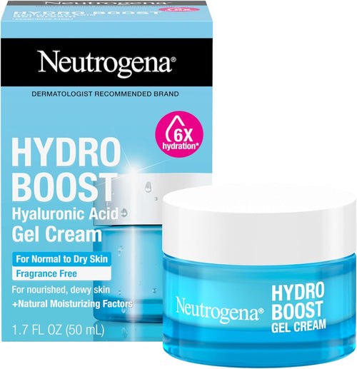 Neutrogena Hydro Boost gel cream jar hydrating dry skin with hyaluronic acid