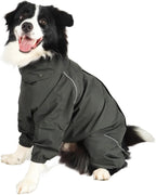 Dog Raincoat for Medium Large Dogs,rain Jacket Coat, Full Leg Coverage Waterproof Rain Suit with Detachable Hood & Tail, Reflective Strips, Snag-Free Top Zipper (Black for Boy, XX-Large) - Image 11