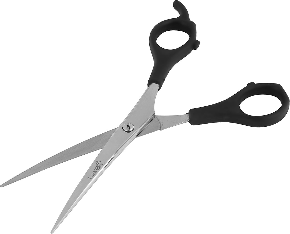 Laazar 6.5 inch stainless steel dog grooming scissors blade close up
