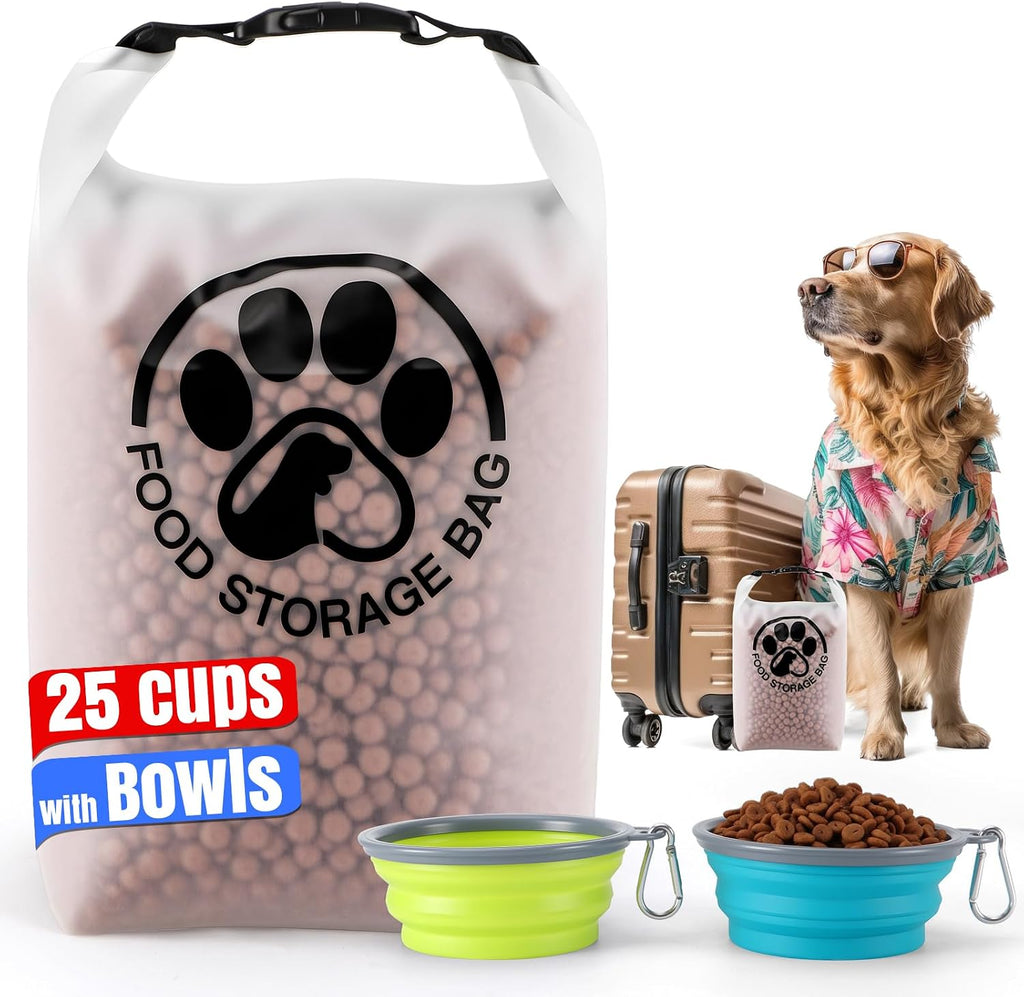 Pet Food Storage Bag for Travel - Transparent Leak-Proof Dog Food Container with Roll-Top Closure, Keeps Kibble Fresh for Camping Trip, Dog Boarding, Weekend Getaways (14 Cups) - Image 11