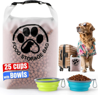 Pet Food Storage Bag for Travel - Transparent Leak-Proof Dog Food Container with Roll-Top Closure, Keeps Kibble Fresh for Camping Trip, Dog Boarding, Weekend Getaways (14 Cups) - Image 11