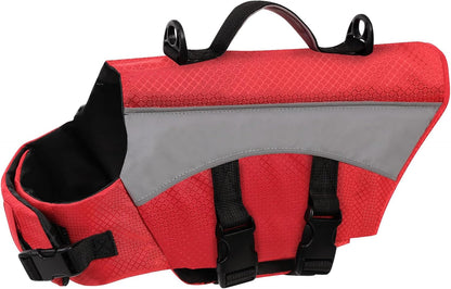 ASENKU pet flotation vest with heavy duty top rescue handle side view