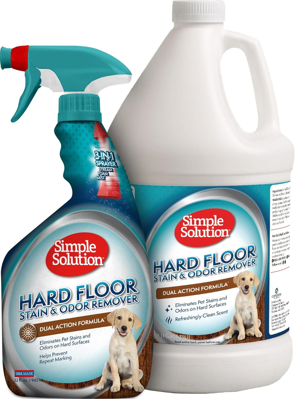 Simple Solution Hard Floor Pet Stain and Odor Remover, Dog Stain and Odor Eliminator Spray, Enzyme Cleaner, Pet Urine Remover for Hardwood Floors, Pee and Poop Destroyer, 1 Gallon - Image 9