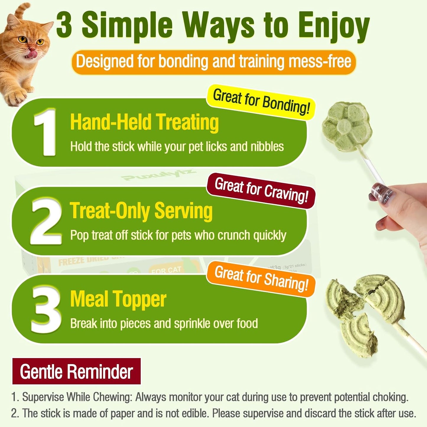 Complete twenty one piece assortment box of Puxulyiz imported healthy pet snacks.
