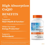 Naturally fermented Coenzyme Q10 100mg supplement label detailing dietary support benefits