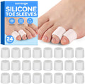 Diosky Aorange Silicone Toe Sleeves front view 24 count pack for corn relief.