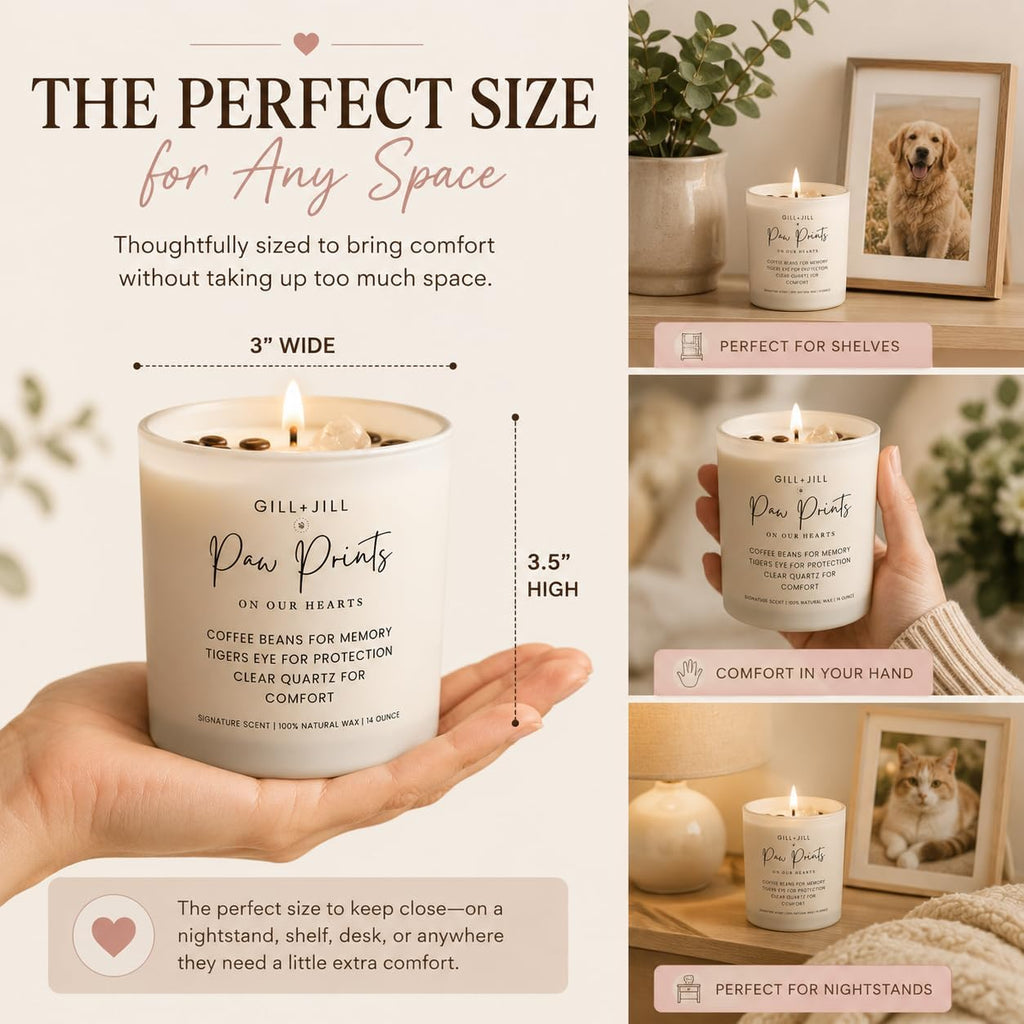 Premium Paw Prints Pet Memorial Candle - Paraffin-Free Soy Wax, Dog Memorial Gifts for Loss of Dog, Pet Loss Sympathy & Bereavement Gift, Rainbow Bridge Remembrance Gift for Grieving Pet Owner - Image 6