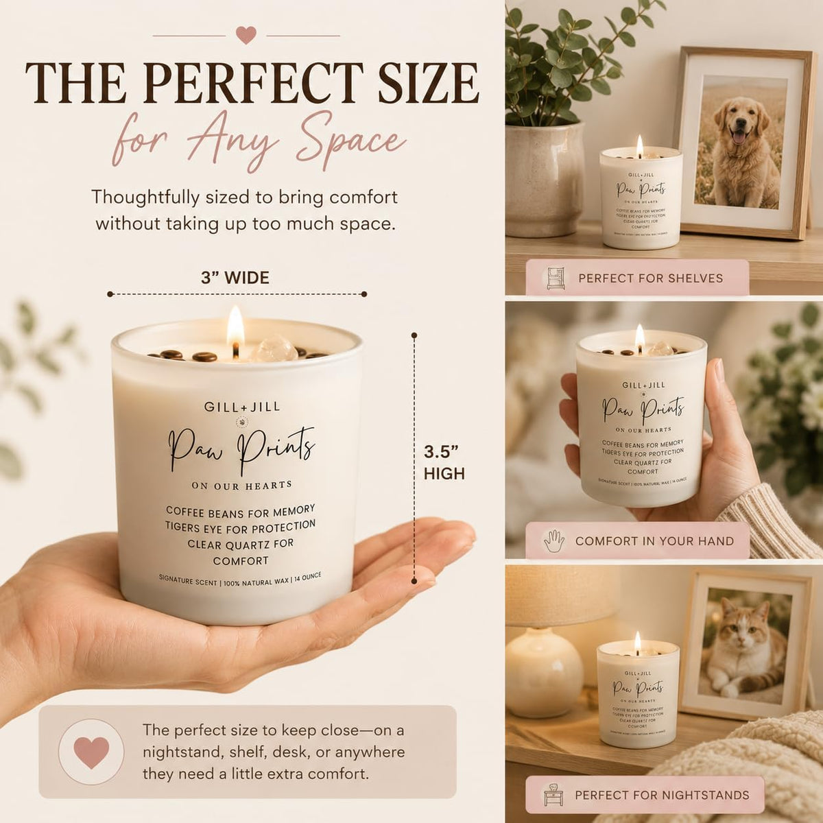 Premium Paw Prints Pet Memorial Candle - Paraffin-Free Soy Wax, Dog Memorial Gifts for Loss of Dog, Pet Loss Sympathy & Bereavement Gift, Rainbow Bridge Remembrance Gift for Grieving Pet Owner - Image 6