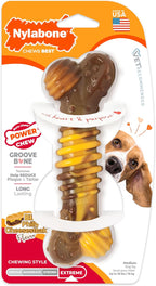 Nylabone Power Chew Groove Bone - Dog Toys for Aggressive Chewers - Durable Dog Toy for Small Breeds - Small Dog Chew Toys - Flavor Medley, Small, Up to 25 Ibs. (1 Count) - Image 12
