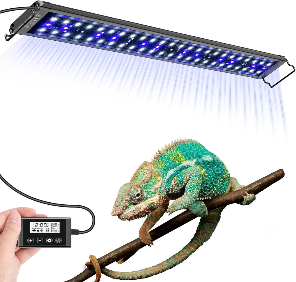 18-Inch LED UVA UVB Light for Reptiles with Controller, Full Spectrum UVA & UVB Reptile Light with Auto 24-Hour Cycle Timer & 10 Dimmable for Bearded Dragons, Turtles, Frogs, Snakes, Plants - Image 9