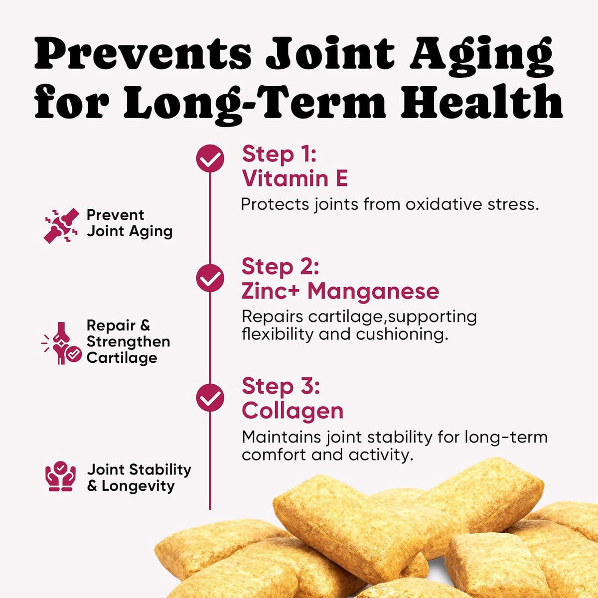 Healthy senior cat with hip and joint support chews