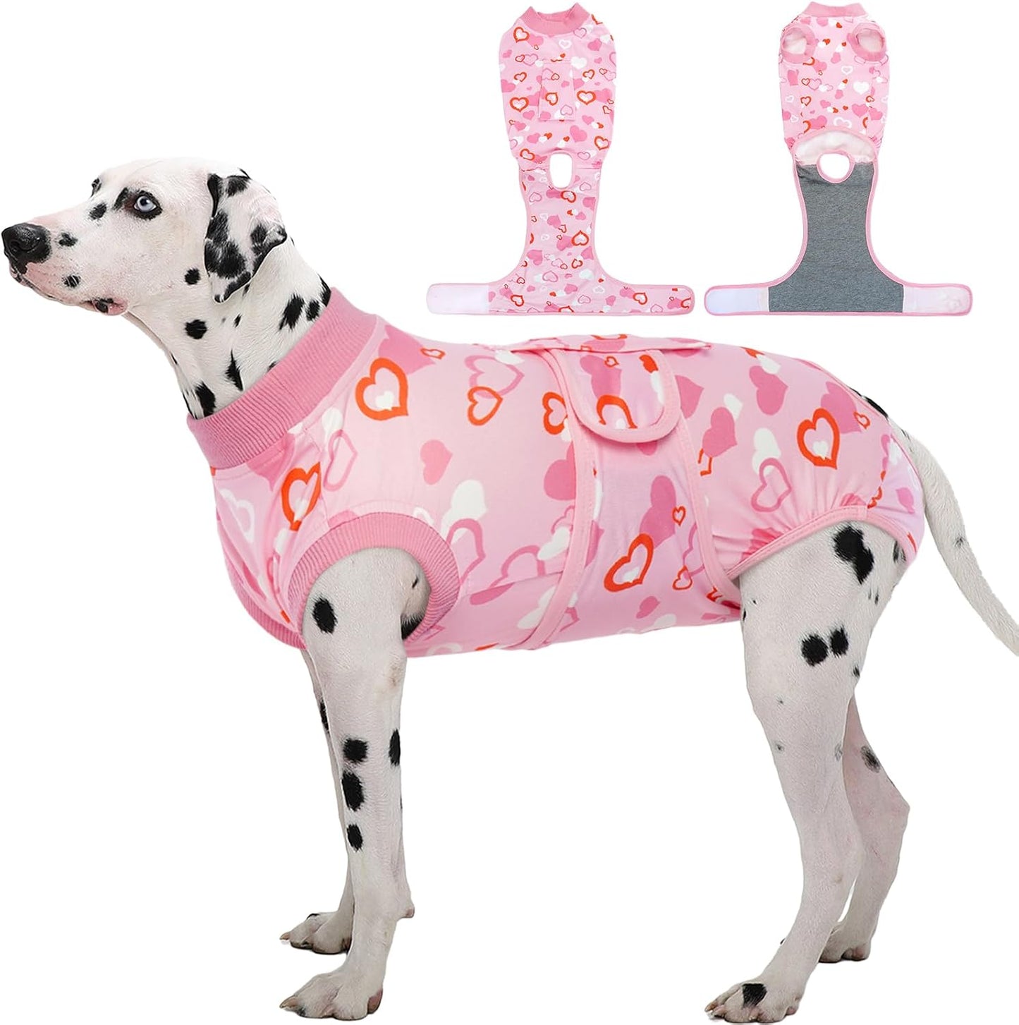 Kuoser Dog Recovery Suit Female, Soft Puppy Surgery Suit, Dog Recovery Suit After Surgery, Post-Op Onesie for Female & Male Dogs, Soft Protective Wear, PinkRibbon S - Image 12