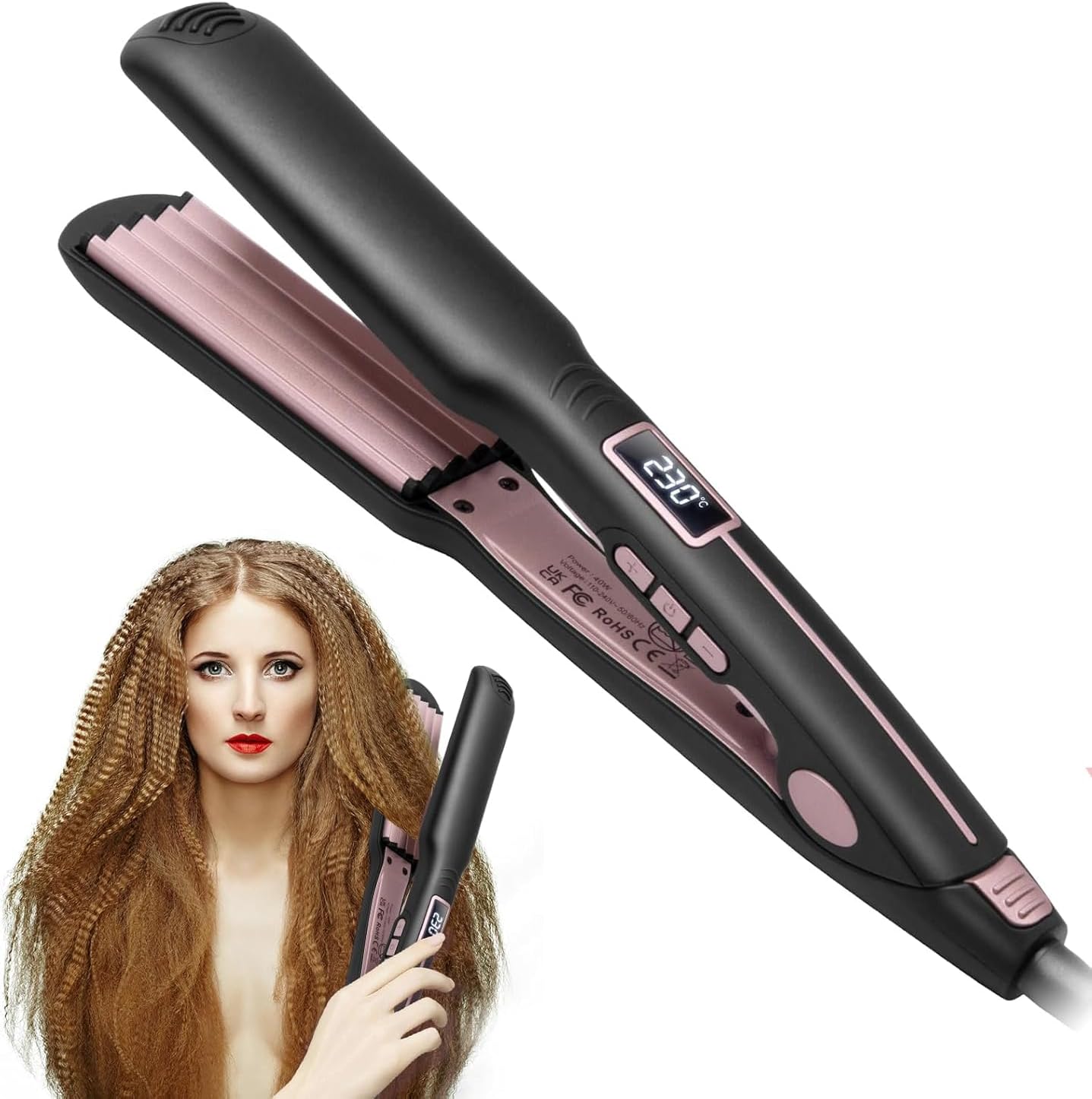 OKWRAP hair crimper professional ceramic styling tool front view