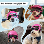 Side view of Billionchains small dog helmet with adjustable chin strap