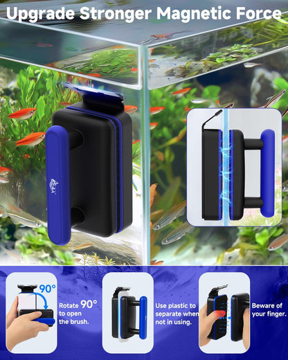 AQQA floating aquarium magnetic brush floating on water surface for easy retrieval