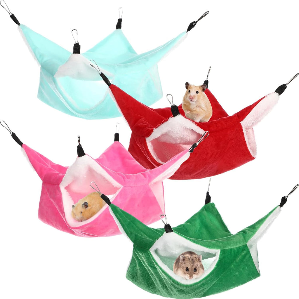 Nuogo small animal hanging hammock front view showing the double layer design.