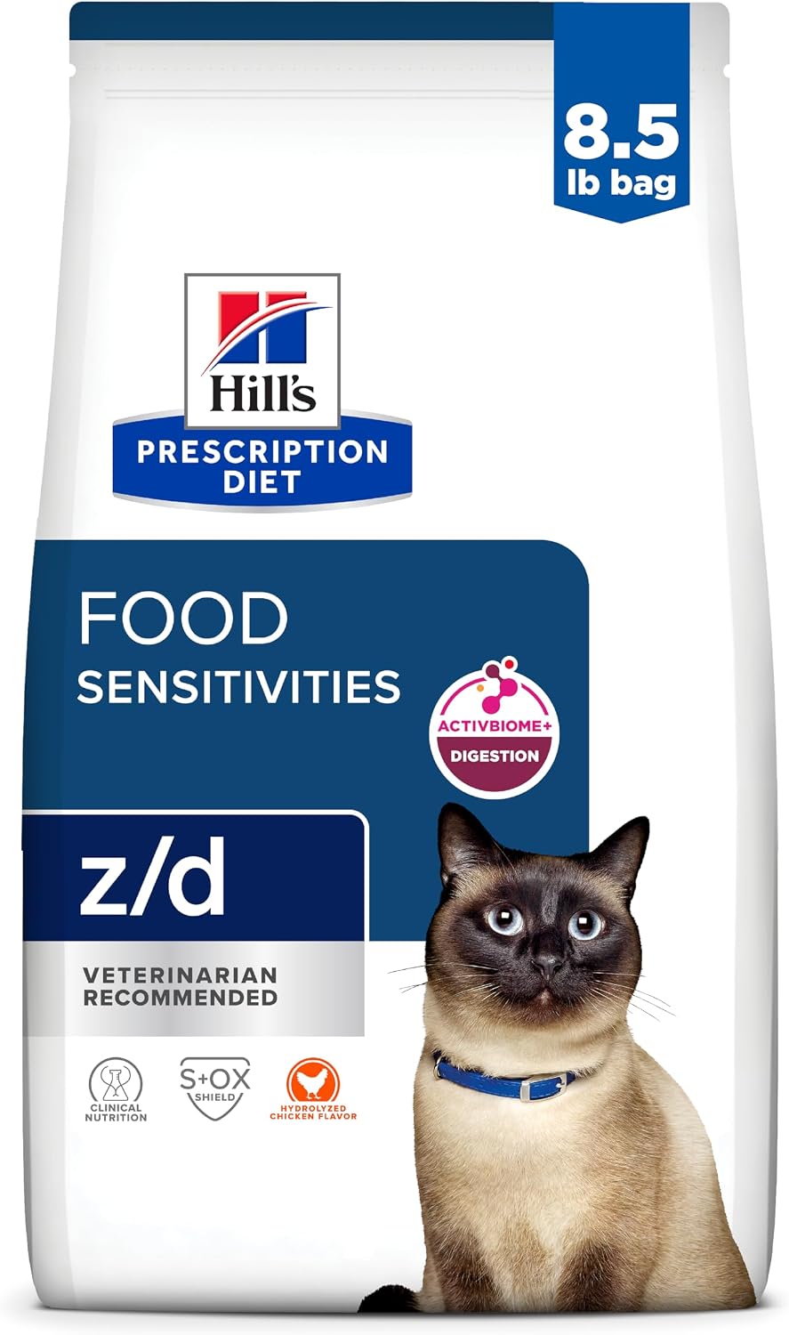 Hill's Prescription Diet z/d Skin/Food Sensitivities Dry Cat Food, Hydrolyzed Chicken, 4 lb. Bag - Image 14
