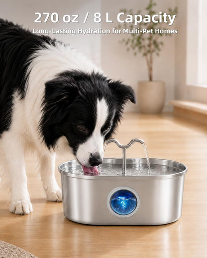 Side profile of automatic water fountain for cats and dogs