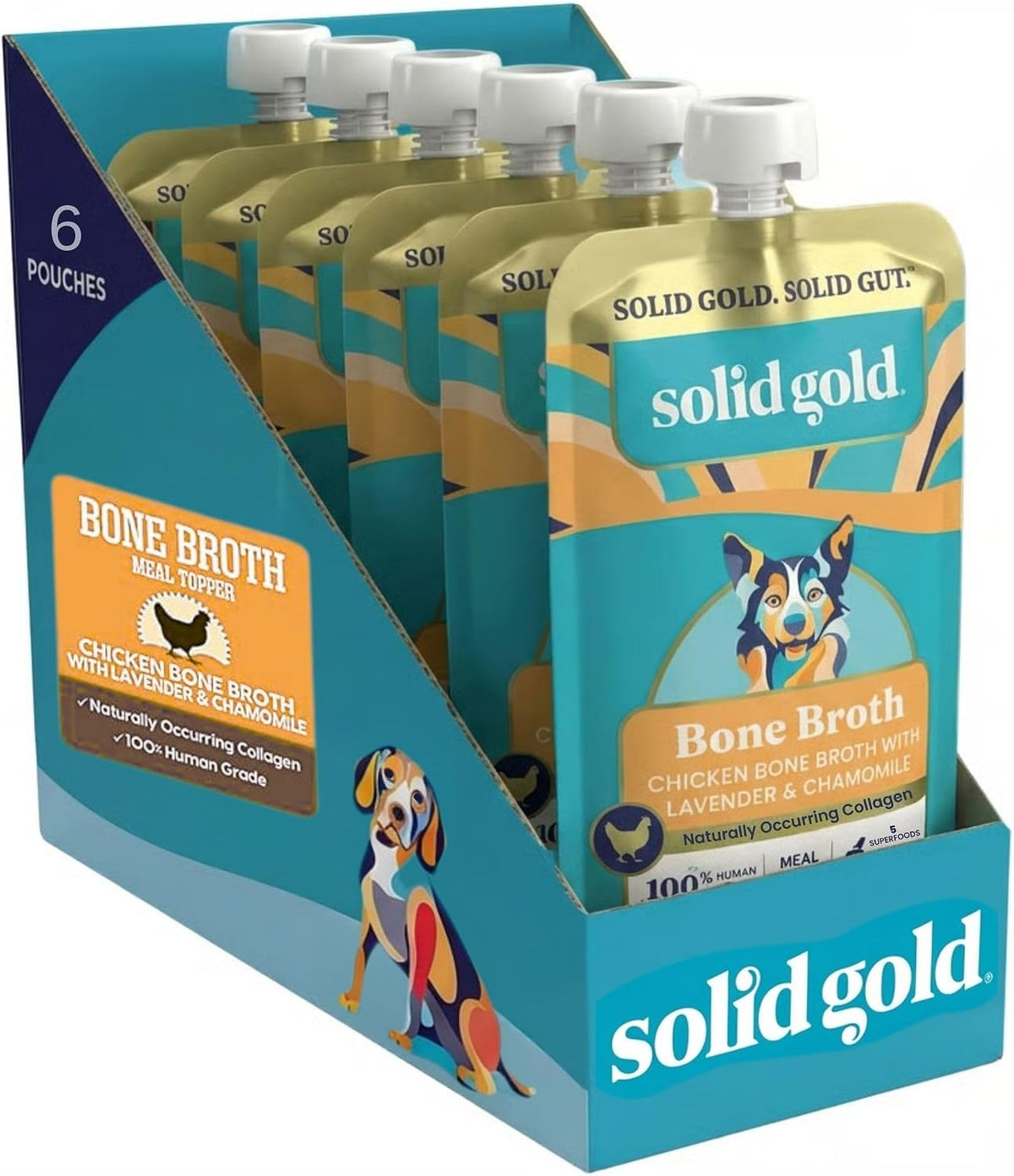 Solid Gold Beef Bone Broth for Dogs - Limited Ingredient Bone Broth Dog Food Toppers for Picky Eaters with Collagen & Superfoods - Dog Gravy Topper for Dry Food - Gut Health & Hydration - 12 Pack - Image 11