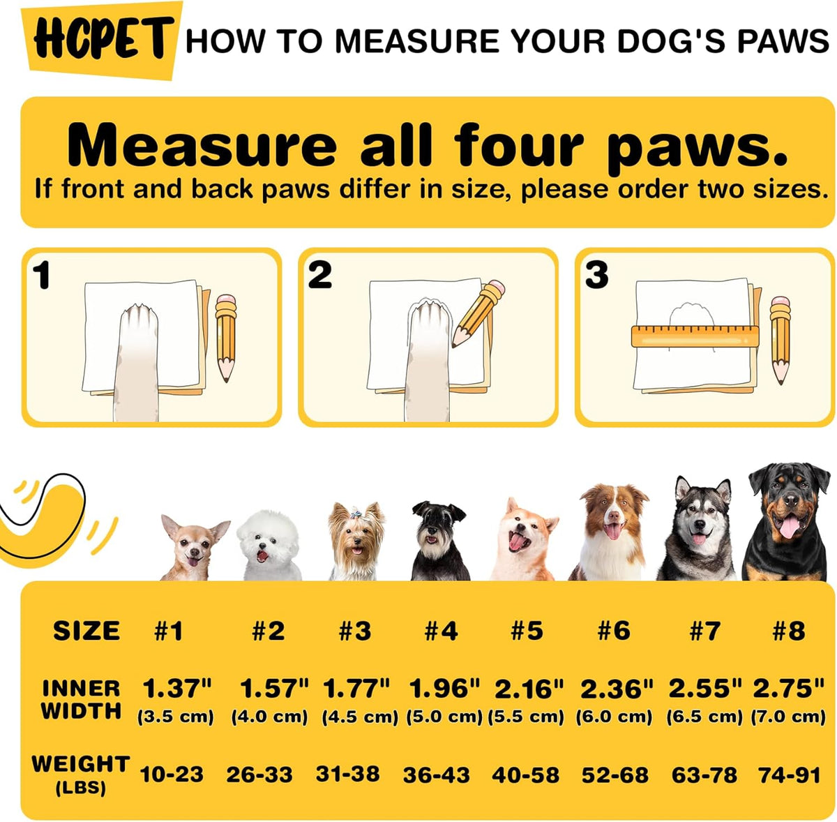 Hcpet dog booties with reflective straps for visibility