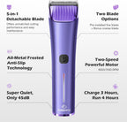FuzzyFix pet grooming kit showing five in one adjustable blade mechanism.