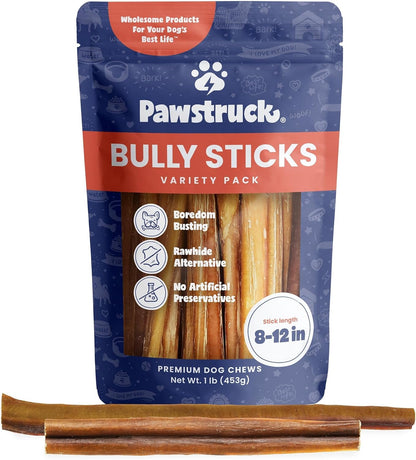 Pawstruck Natural 5-8" Bully Sticks for Dogs - Best Long-Lasting, Rawhide-Free, Low Odor Dental Chew Treat - Healthy Single Ingredient, 100% Real Beef - 8 oz Bag - Packaging May Vary - Image 10