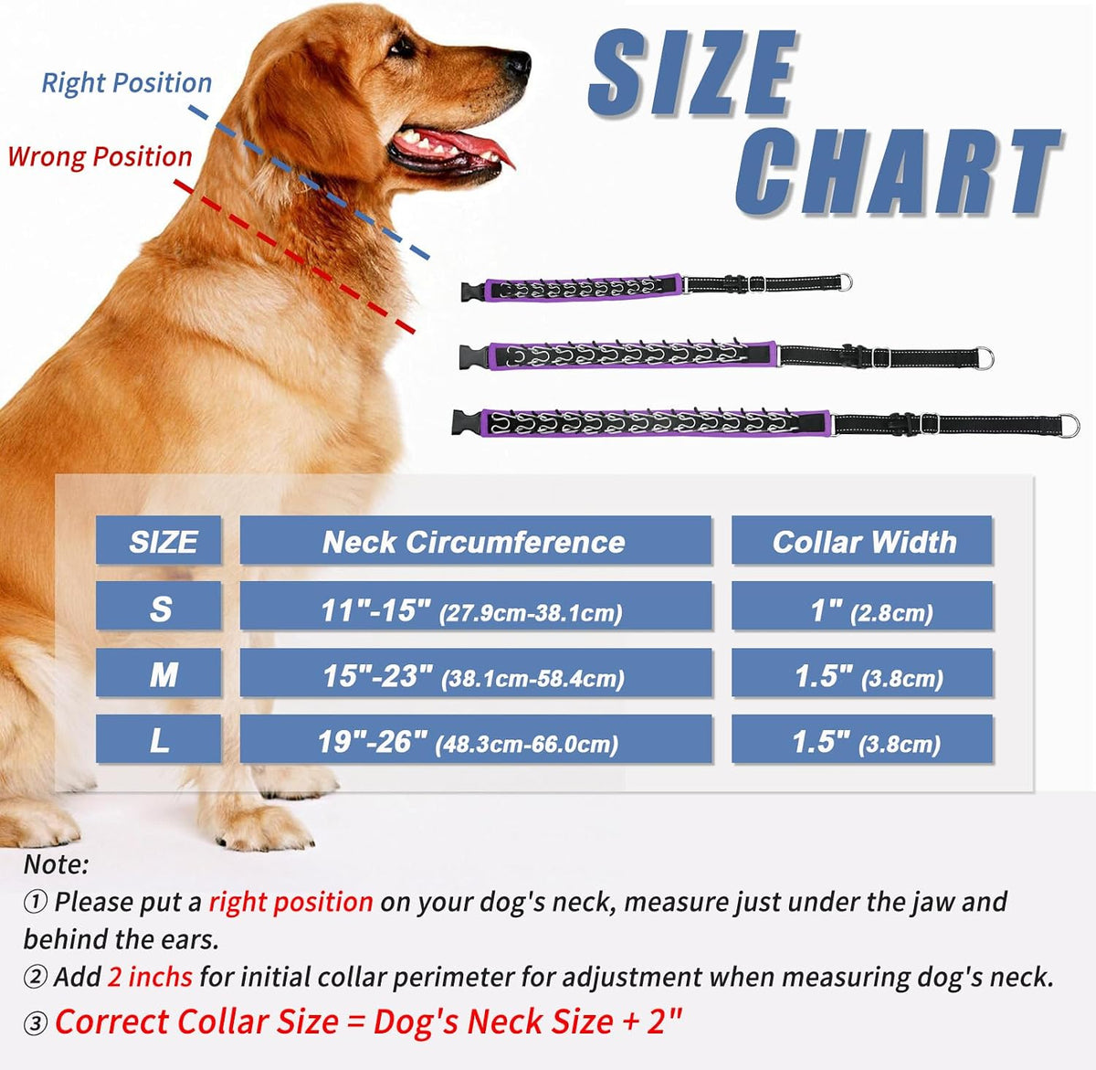 Monstoyo purple martingale dog collar soft neoprene padding detail