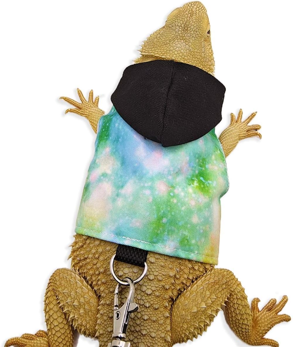 Copfeu white heart pattern lizard clothing with adjustable interior straps.