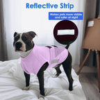 Adjustable dog anxiety calming wrap with hook and loop fasteners closeup
