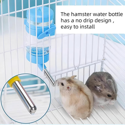 2 PCS Pet Cage Water Bottle No Drip Small Animal Water Bottle, Hanging Hamsters Water Bottle,for Rabbit, Guinea Pig, Hedgehog, Squirrel, Hamster,Random Color - Image 5