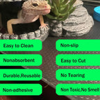 Emyssa bearded dragon tank mat rolled out in a terrarium.