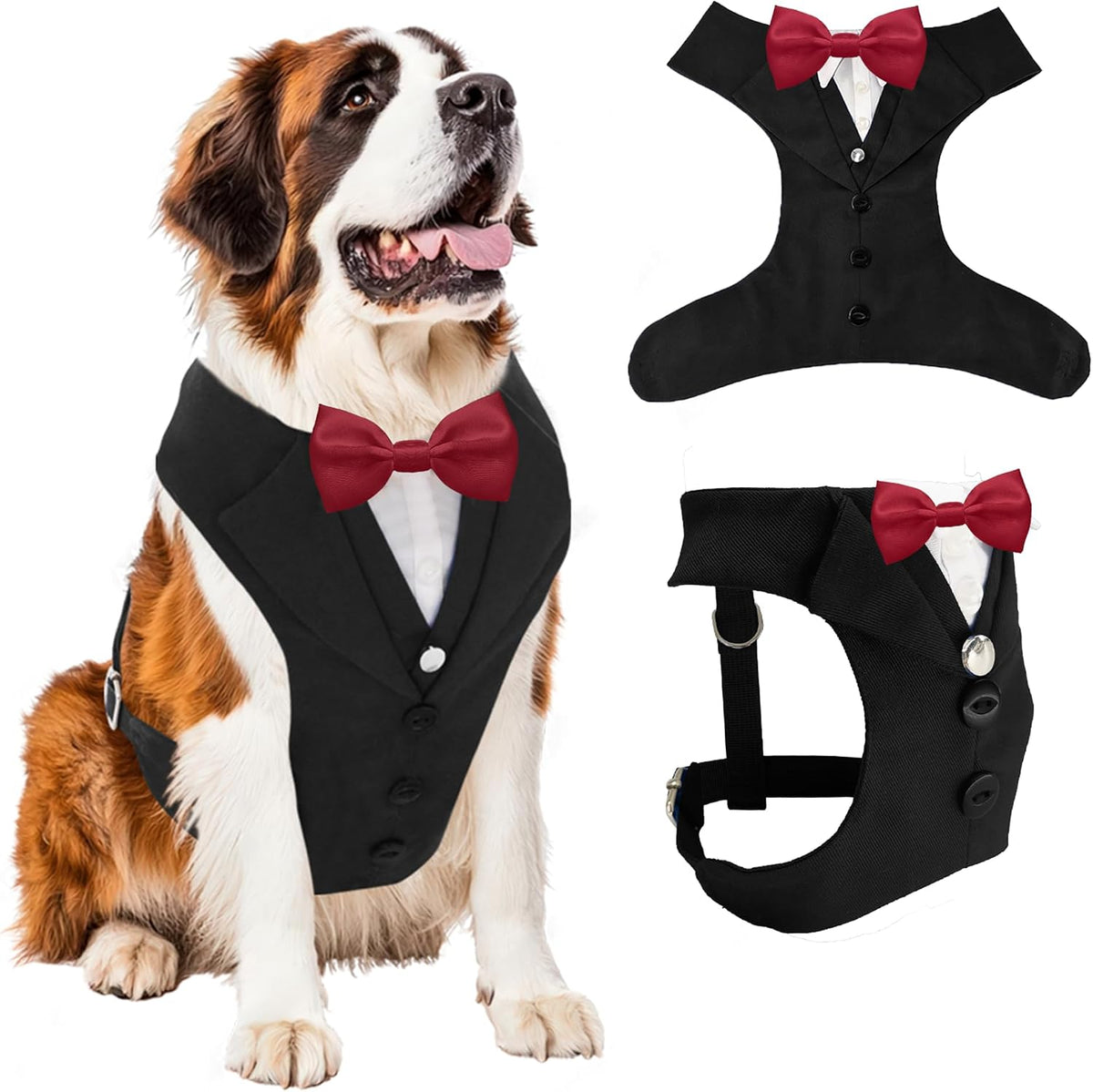 AVERYDAY Dog Tuxedo for Wedding Outfit, Dog Suit and Tie Costumes for Birthday, Halloween, Cosplay, Christmas Party, Pet Formal Wear with Bowtie, Tux for Medium Large Dogs, Bulldog, Labrador, Husky - Image 9