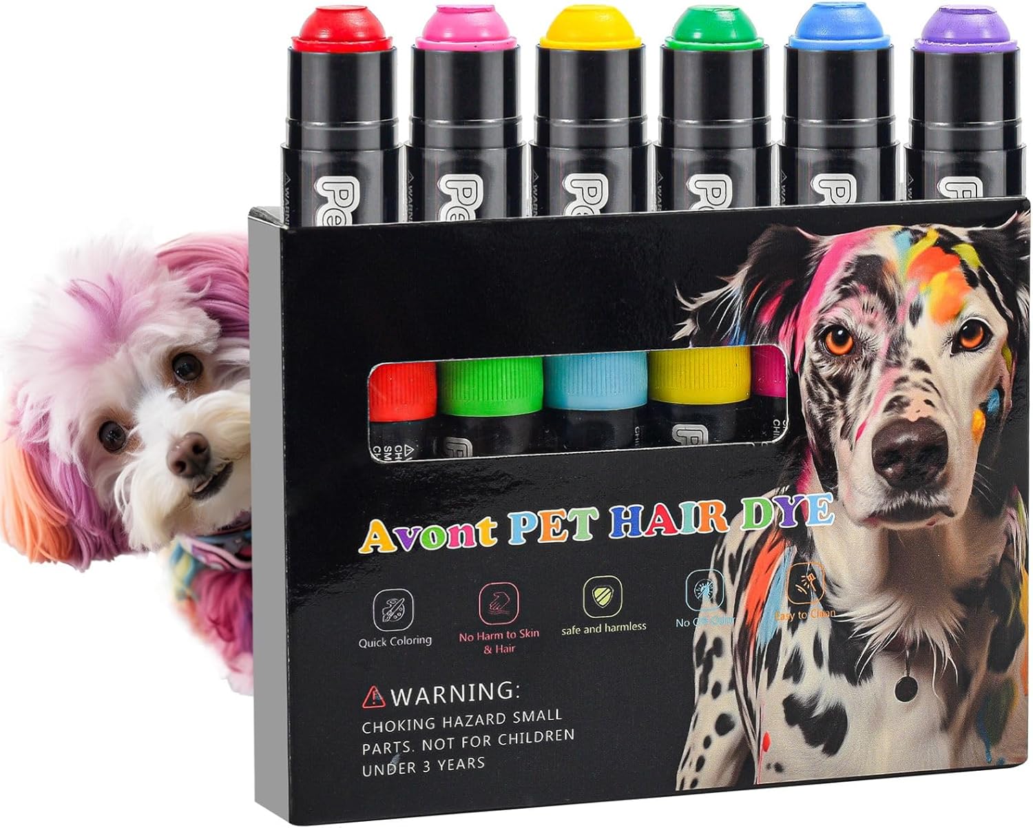 Avont dog hair dye paint set front view packaging