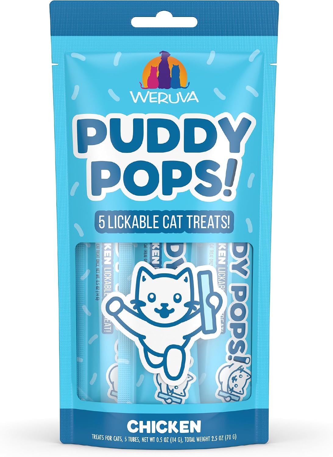 Weruva Puddy Pops, Chicken and Pumpkin Lickable Cat Treats, 0.5oz Tube, Pack of 5 - Image 13