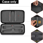 Grey handheld microphone travel container with durable web handle strap