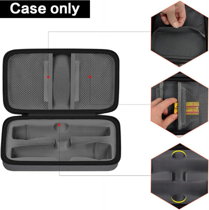Grey handheld microphone travel container with durable web handle strap