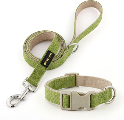 Plutus Pet Cotton Hemp Dog Collar and Leash Set, Adjustable Collar for Small, Medium, and Large Dogs, Heavy Duty and Soft on Skin, Lavender, S - Image 9