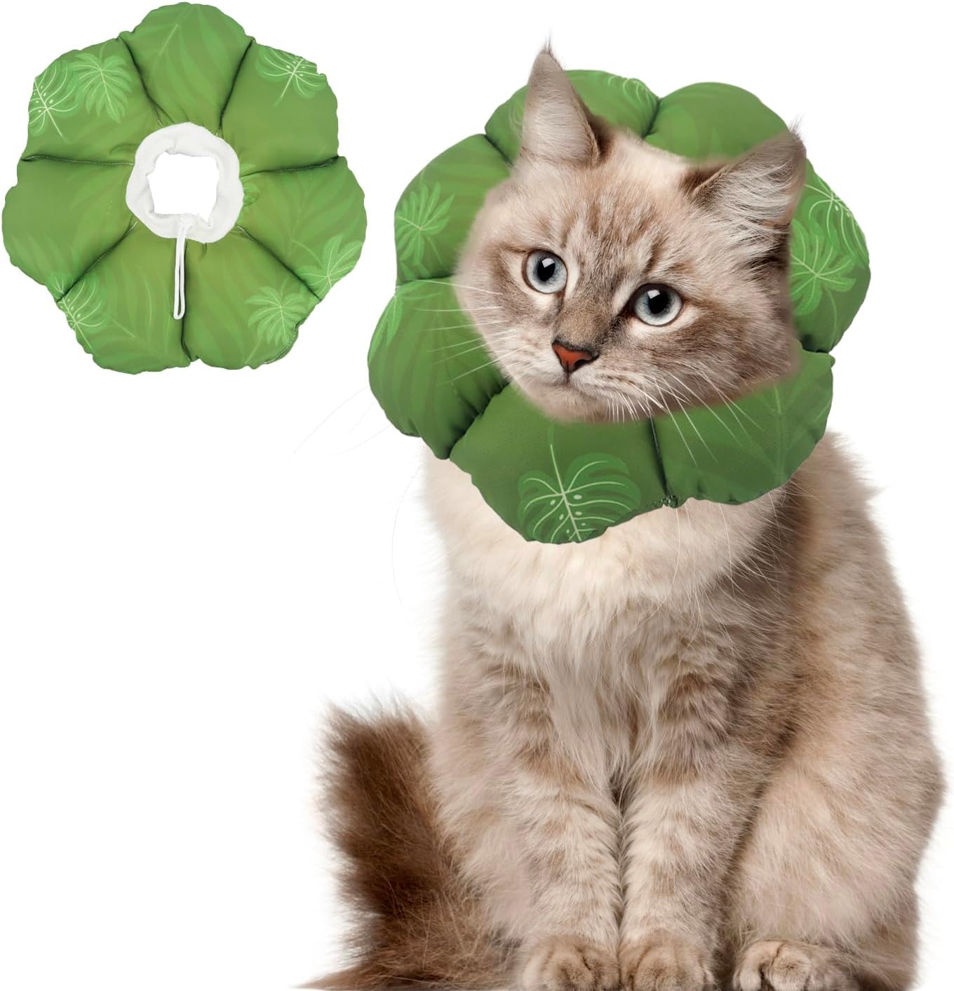 QIYADIN cat soft cone collar front view authentic pet recovery cone