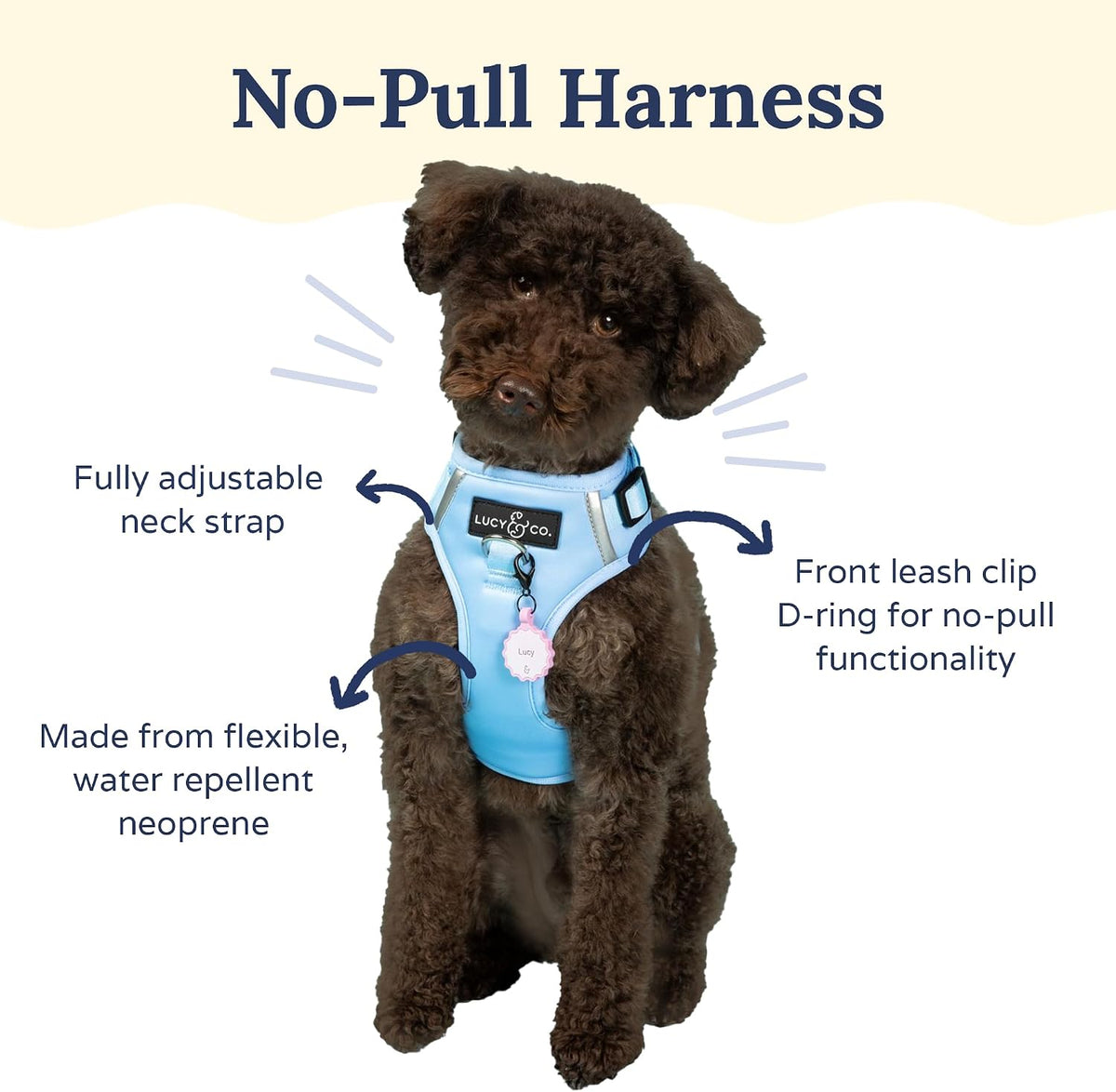 Lucy And Co. Denim dog vest back attachment point