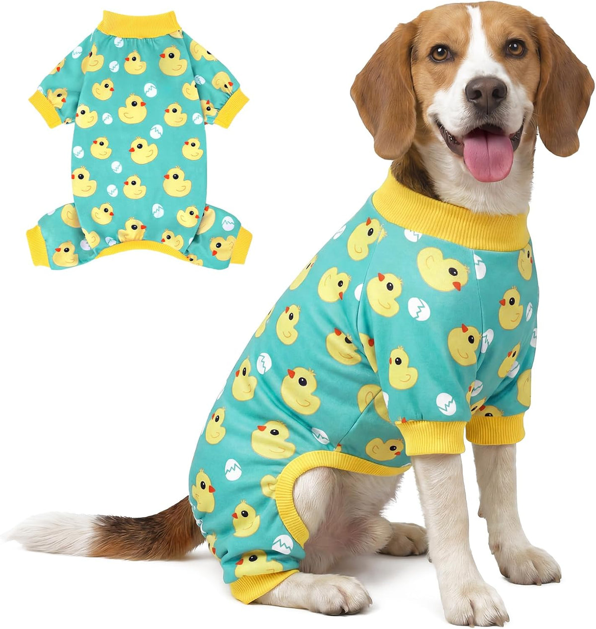 XPUDAC Dog Pajamas Soft Stretchy Duck Dog Clothes for Small Medium Dogs Pet Jumpsuit Puppy Onesie Outfits Cat Apparel-S - Image 13