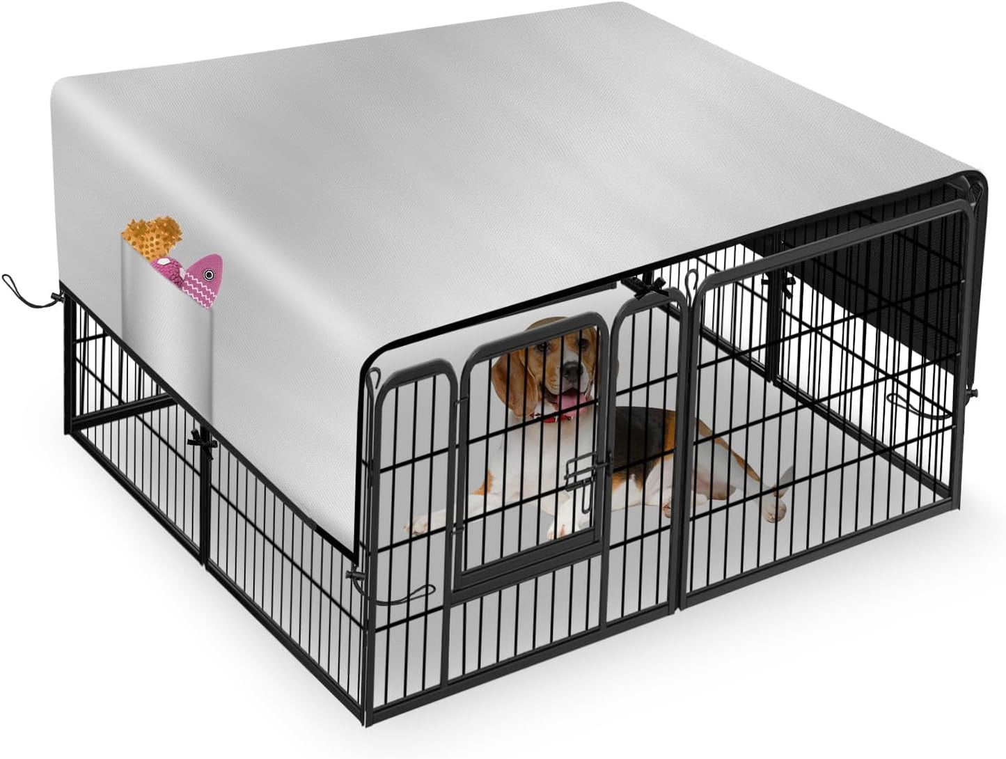 Kovshuiwe dog playpen cover front view outdoor pet fence sunshade